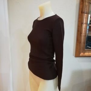 Giorgio Armani brown ribbed knit blouse